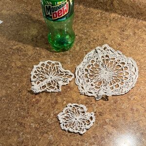 Handmade Crochet Doilies Set